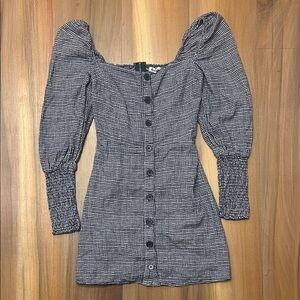 Reformation Black and White Gingham Dress